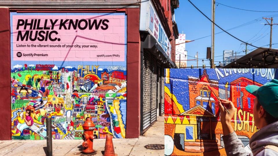 OOH- Street-level murals.
In the city adorned my beautiful murals, it felt appropriate to blow out our neighborhood map showing even more adoration for the City of Brotherly Love.