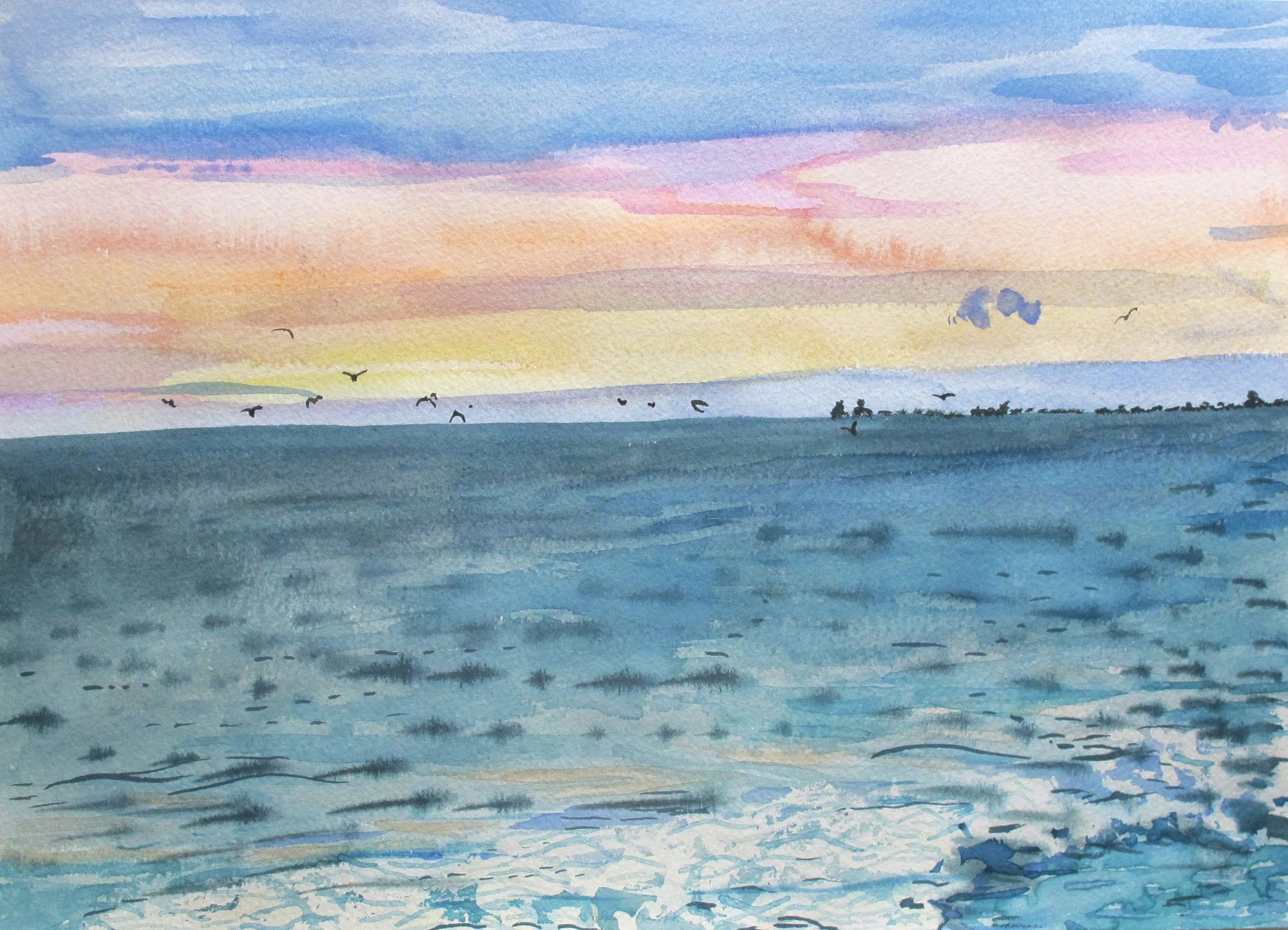 Water Grill 11" x 14" watercolor on paper $700