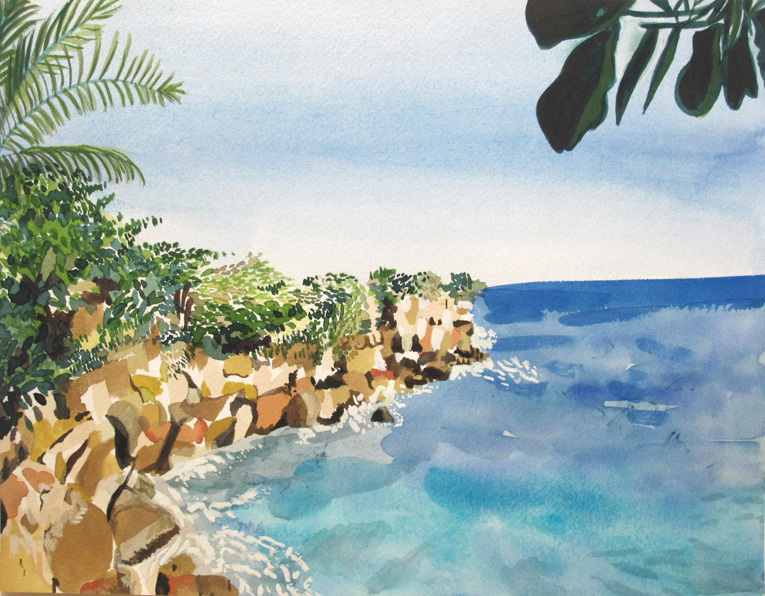 Cine Cliffs 11" x 14" Watercolor on paper $700