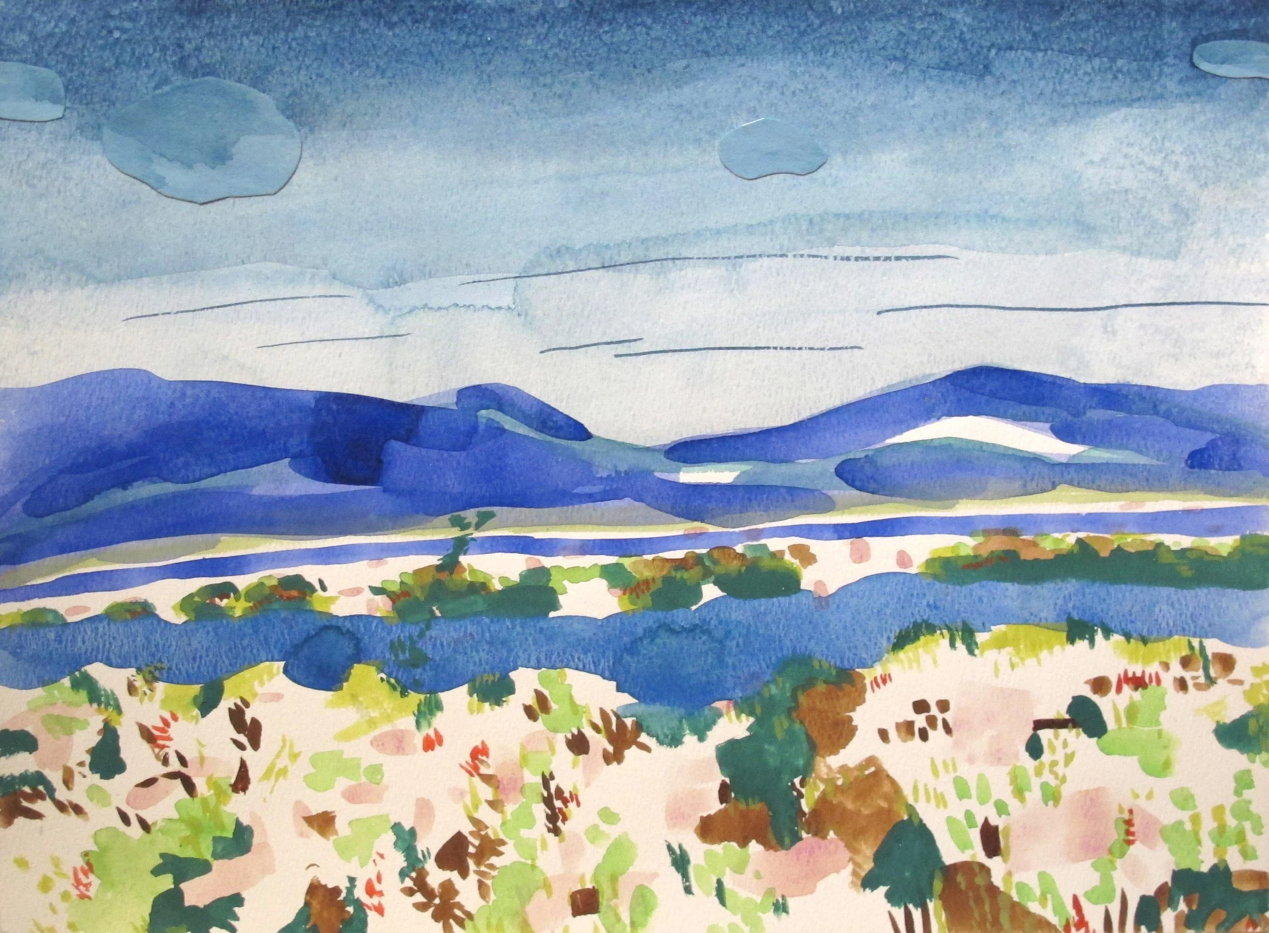 Follow the Water 11" x 14" Watercolor on paper. $700