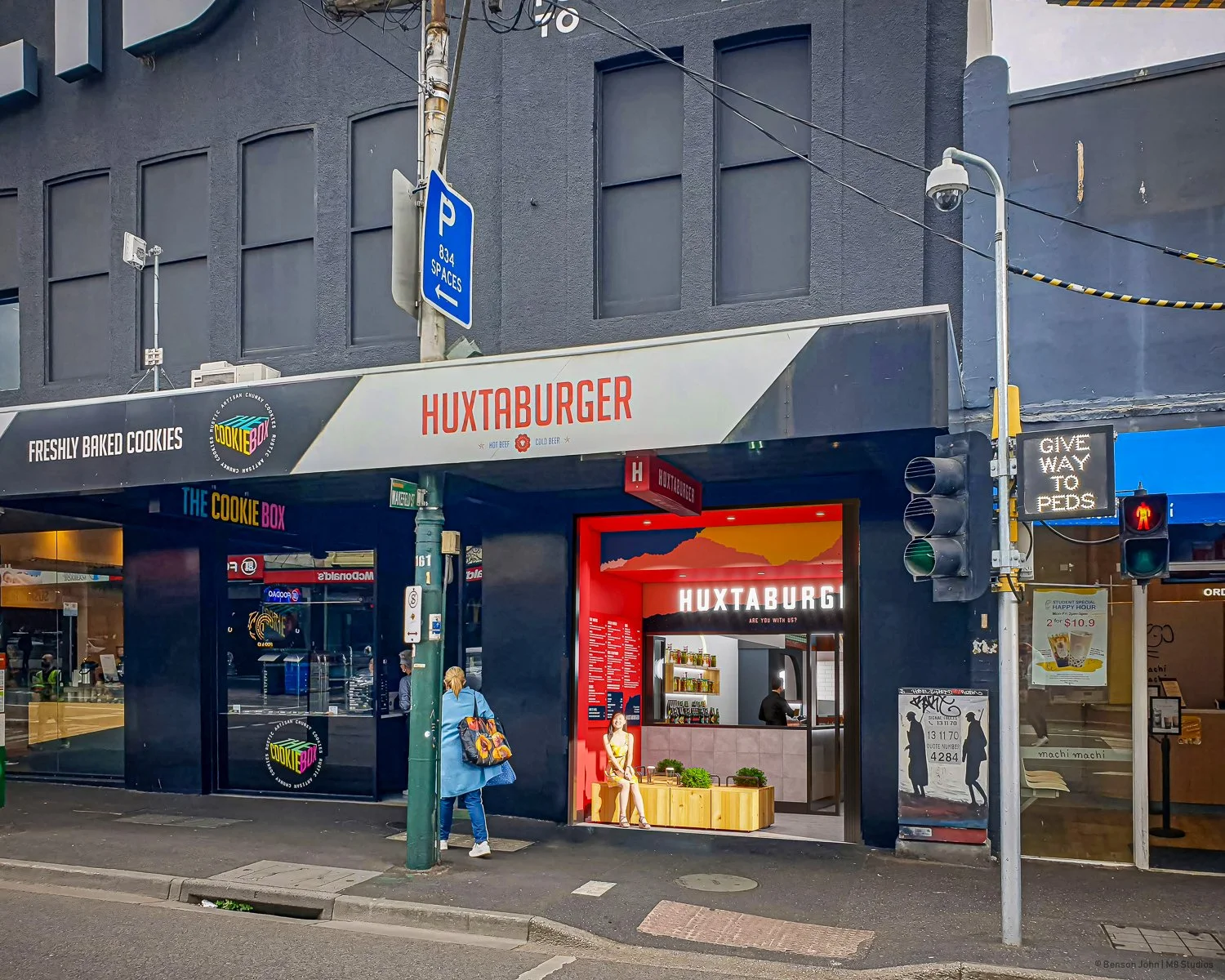 Huxtaburger Hawthorn shopfront, Melbourne — restaurant refurbishment designed and documented by Morph8 Design Studio
