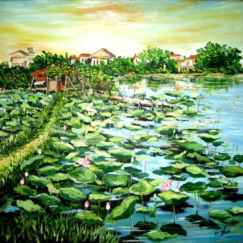Lotus Field 100cm x 100cm