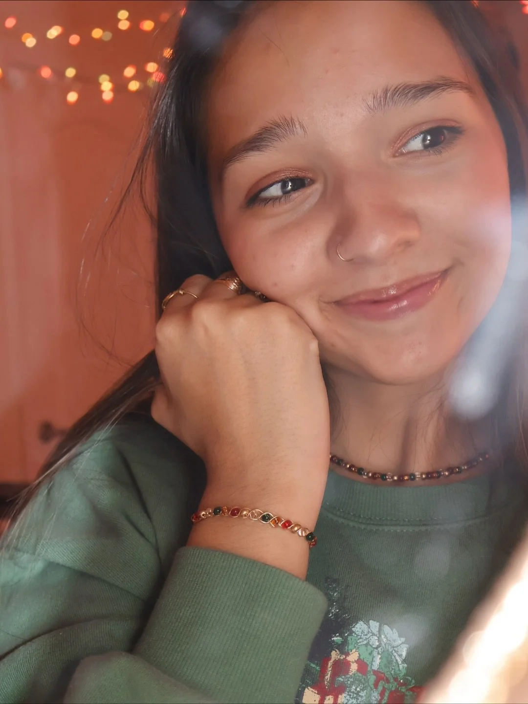 the vintage christmas necklace + bracelet set instantly brings me back to my childhood christmas memories! from baking cookies for santa and making food for the reindeer to reading the cajun night before christmas every christmas eve! it all comes ba