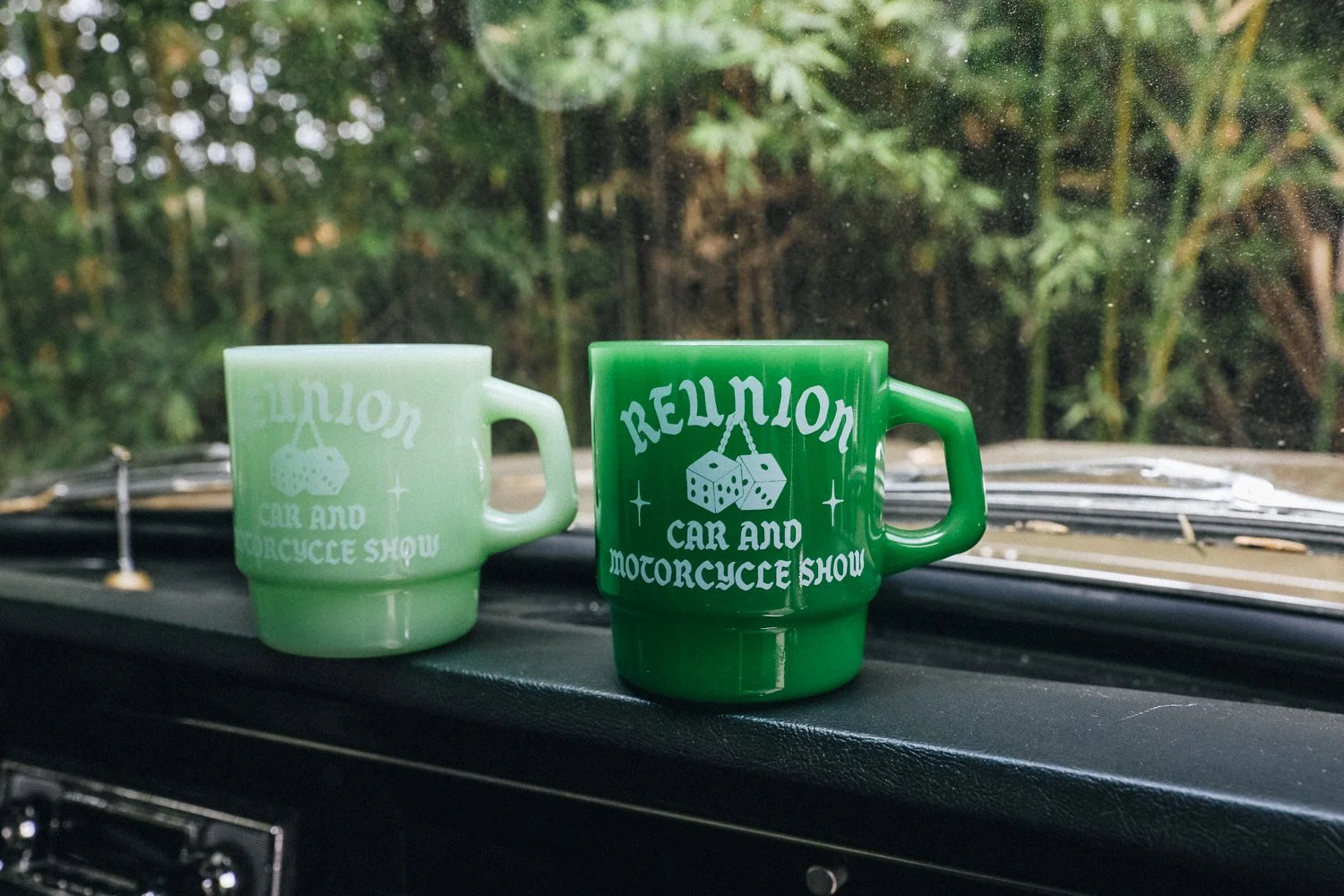 Dice Milk Glass Mug