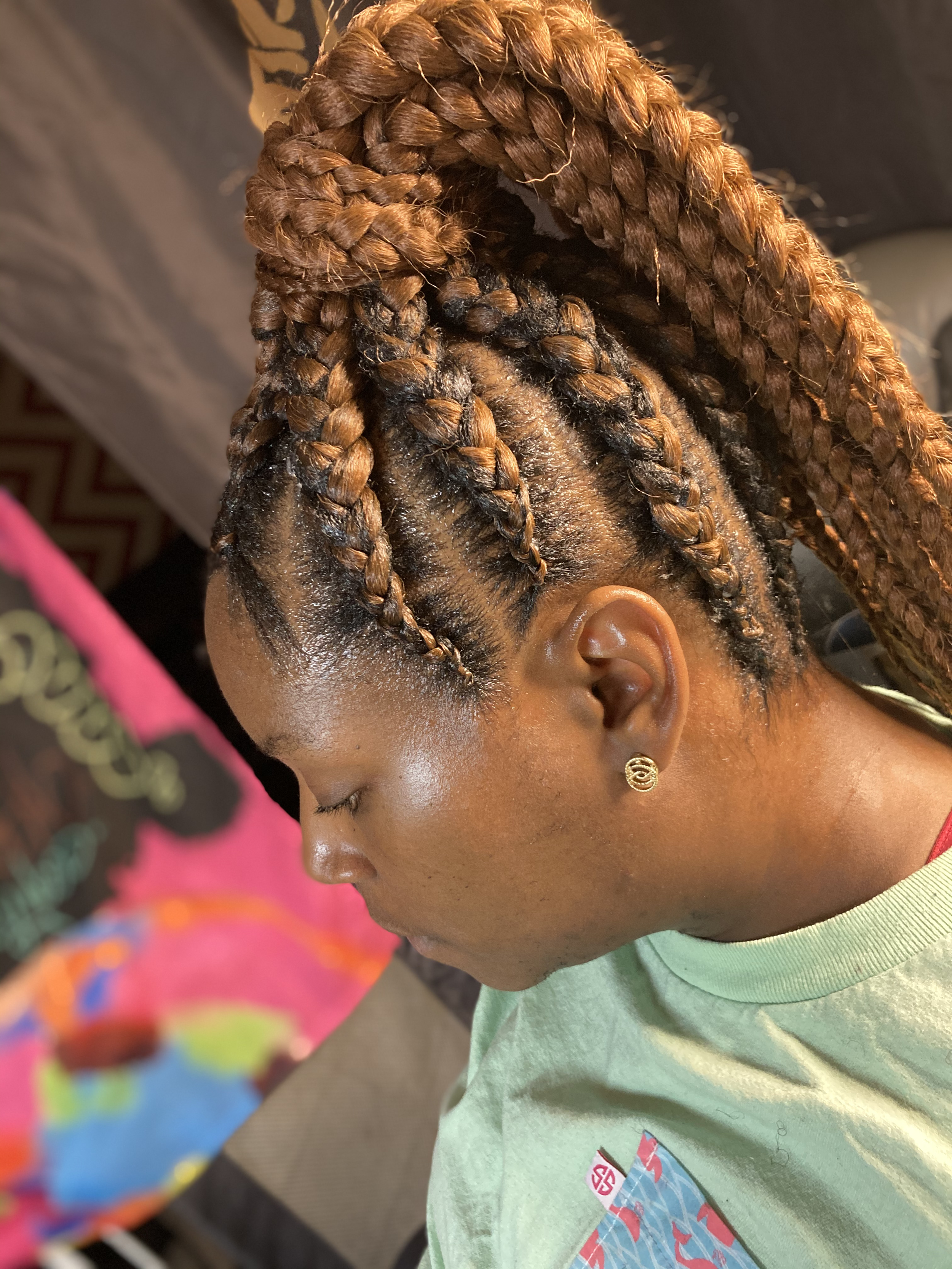Large Feed in braid updo