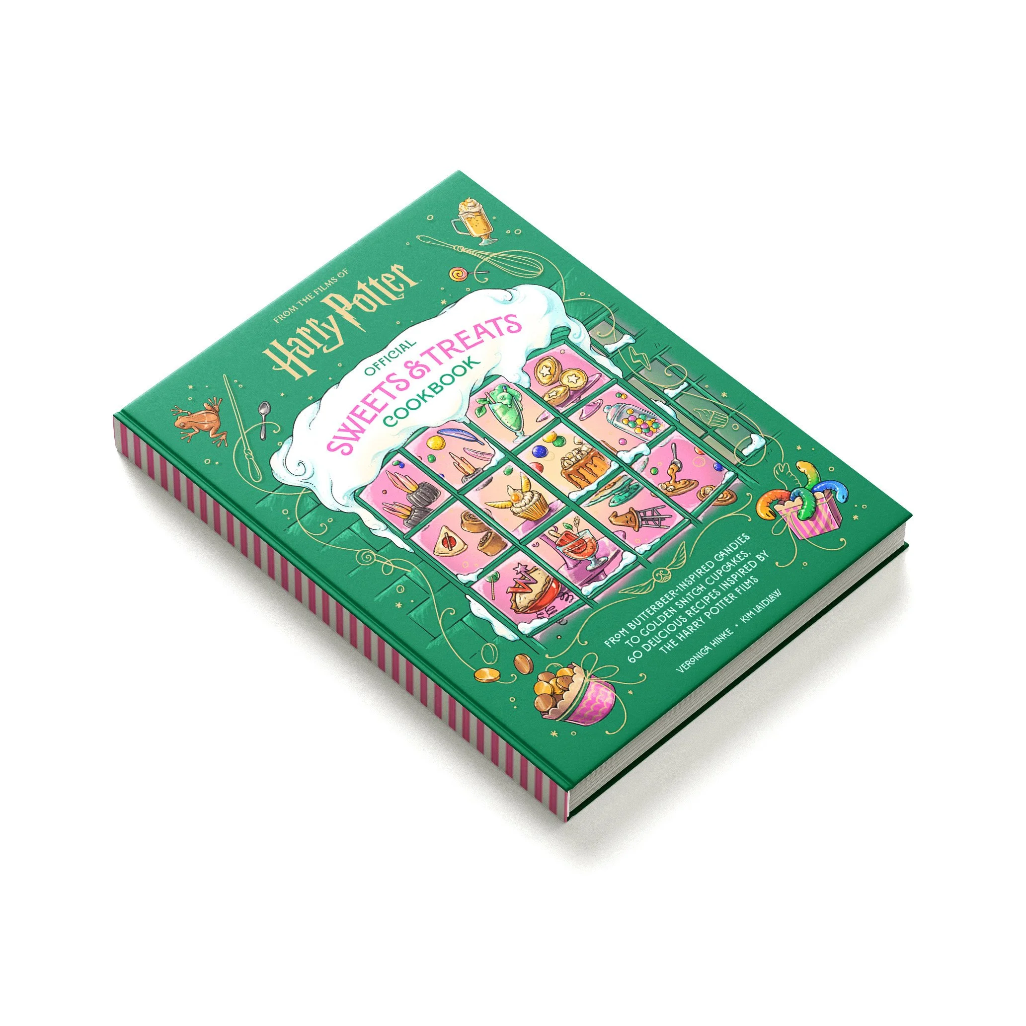 Close-up of a colorful children's cookbook featuring Harry Potter for baking sweets and treats.