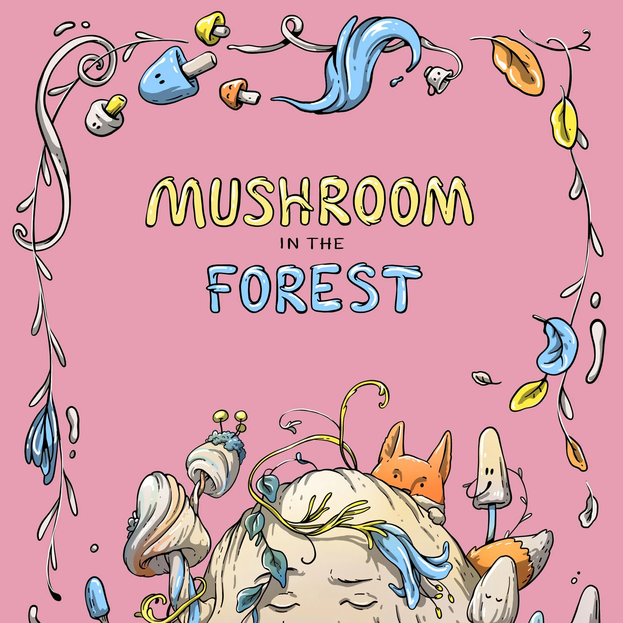 Mushroom in the Forest - Digital Coloring Book