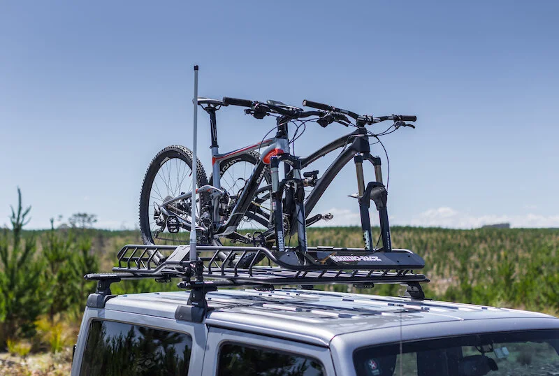 Rhino-Rack XTray Pro Basket / Bike Carrier Combo on Jeep Wrangler Available at S-Cargo Truck Caps - Loveland, Colorado