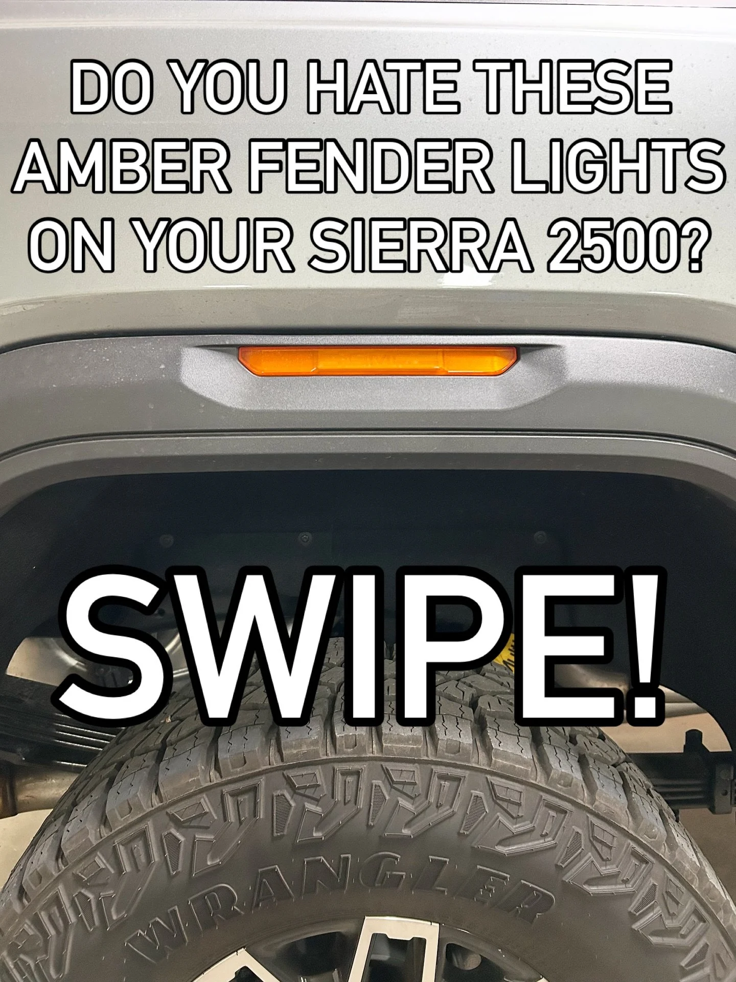 Not a fan of the amber marker lights on the fenders of your Sierra 2500/3500?

Switch up the look with these replacements with smoked lenses and bright white LEDs.

Call to schedule an appointment today!

#gmcsierra #gmcsierra2500hd #gmcsierrahd #sie