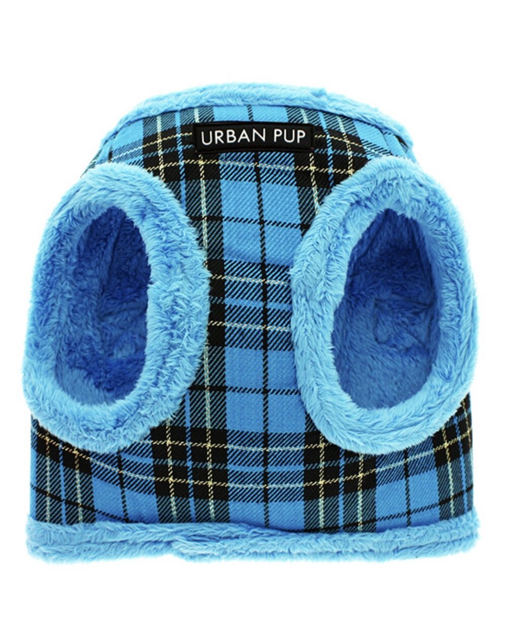 Urban Pup Luxury Fur Lined Blue Tartan Harness Bonnie Little Paws