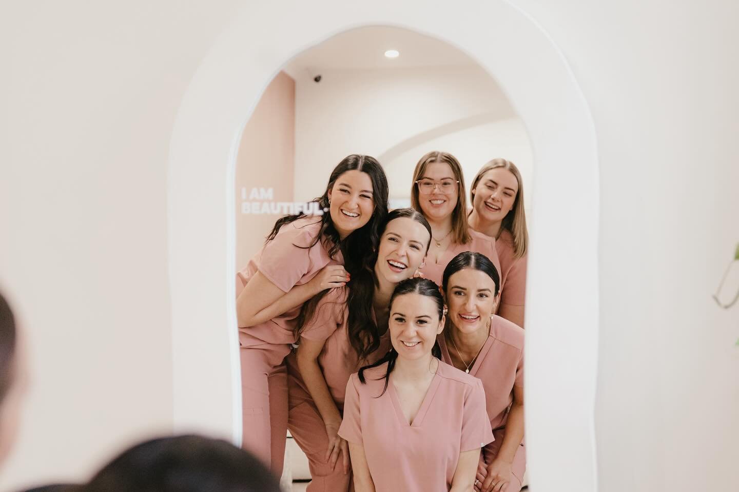 @elysianbeautyandwellness 

On workday&rsquo;s, they wear pink! 👚💅🏼