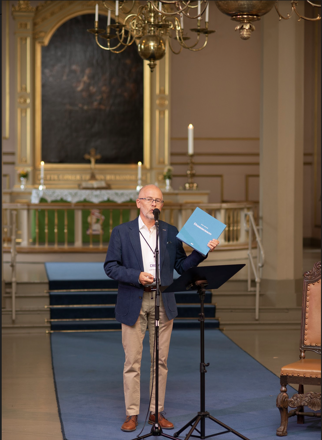 Fine ord fra Ivar Flaten ifm. utstilling i Strømsø kirke | Foto: Ahmet Doğan