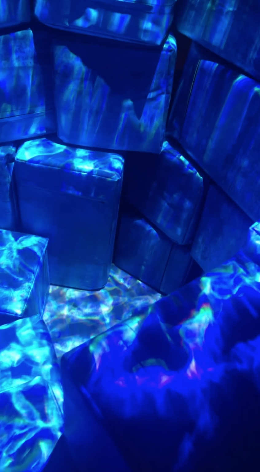 Saraakallio Center - Elämyskeskus in Peurunka. Art direction, design & illustration for the project by Erika. Light used to create water effect.