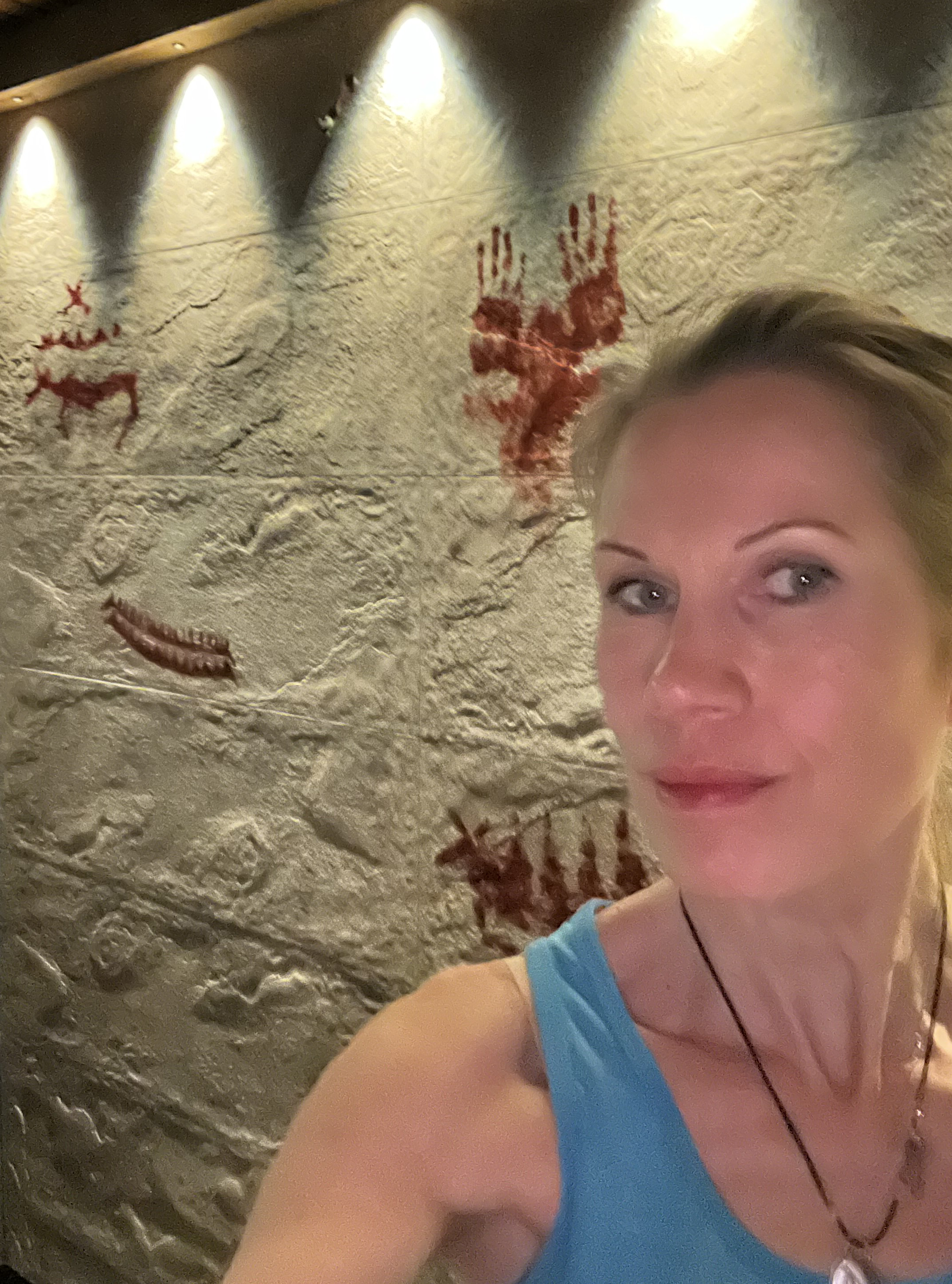 Saraakallio sauna in Peurunka - Copies of Stone age Saraakallio rock paintings painted by me