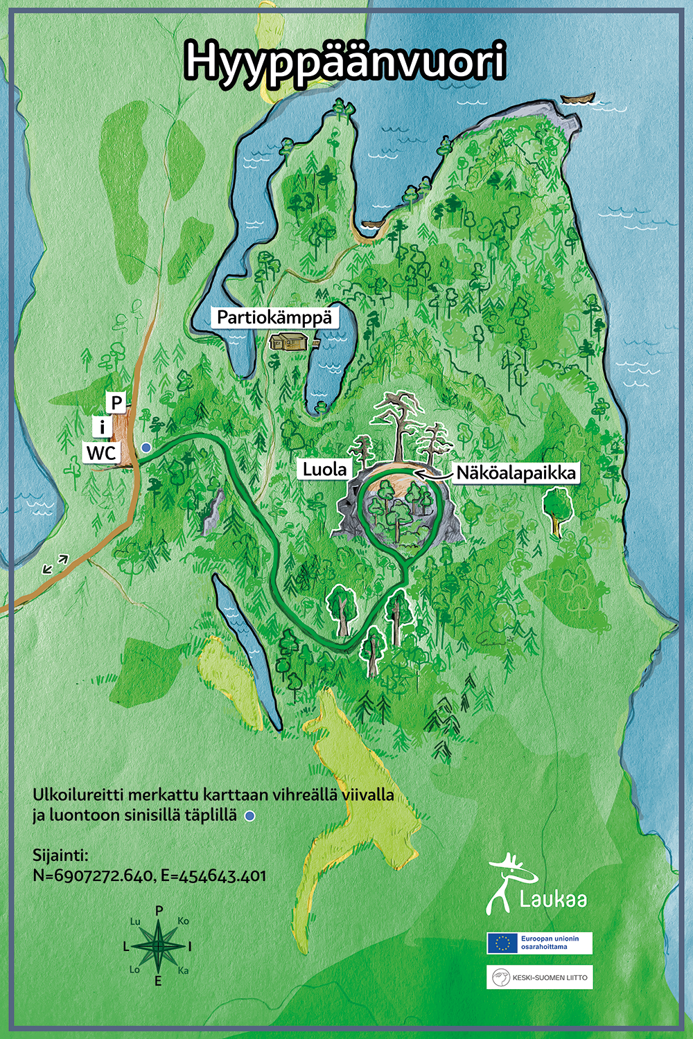 Hyyppäänvuori map illustration for Municipality of Laukaa 