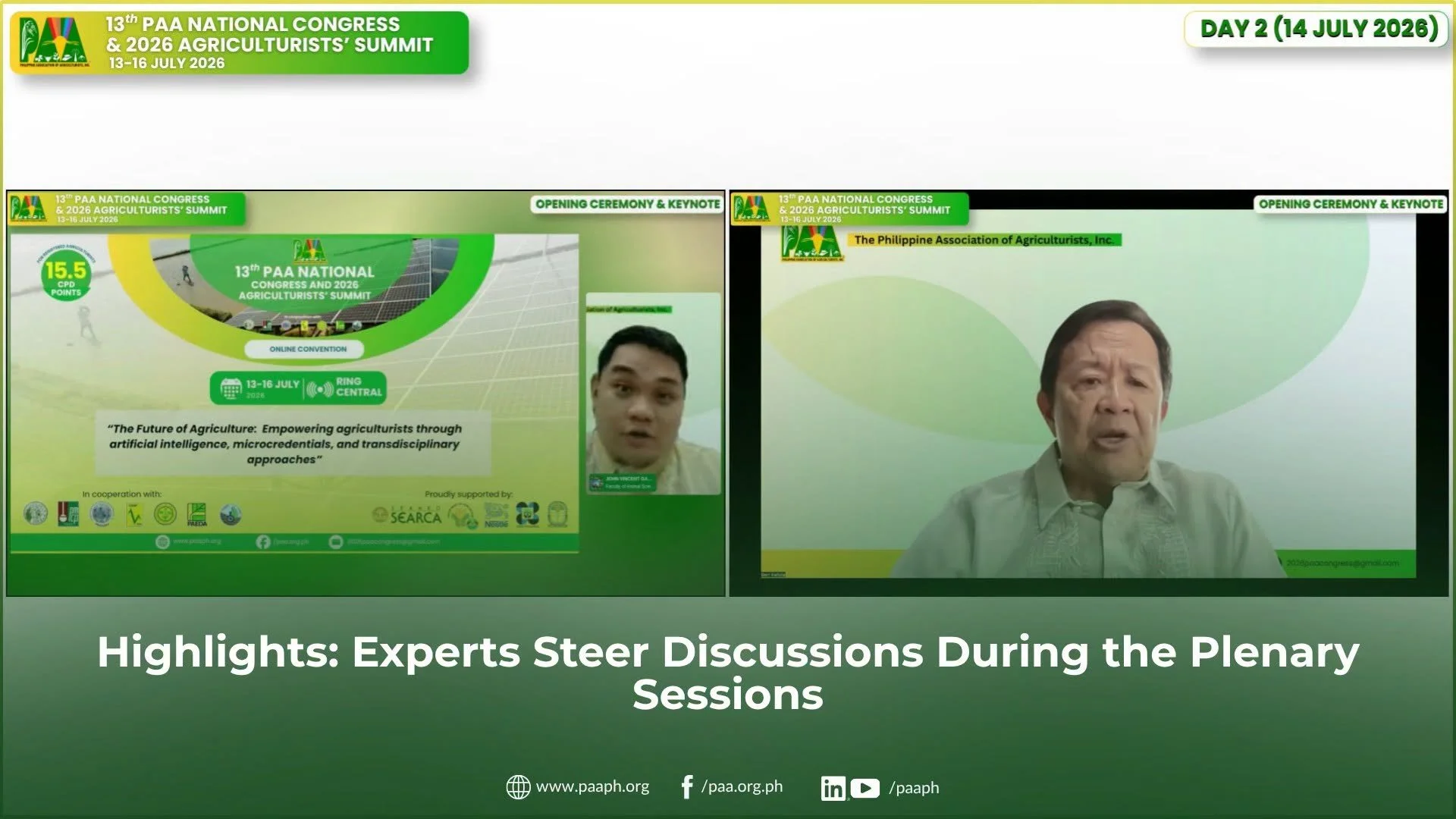 Highlights: Experts Steer Discussions During the Plenary Sessions