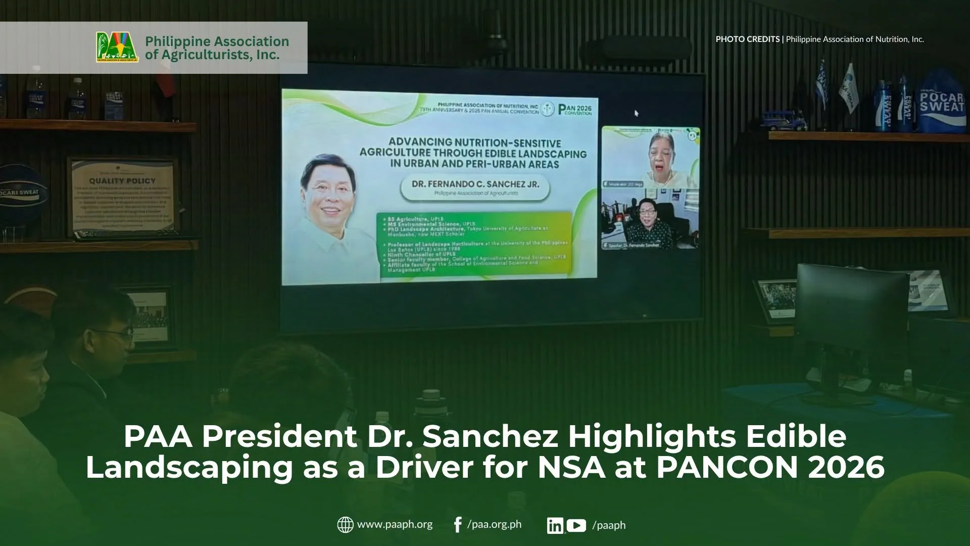 PAA President Dr. Sanchez Highlights Edible Landscaping as a Driver for NSA at PANCON 2026