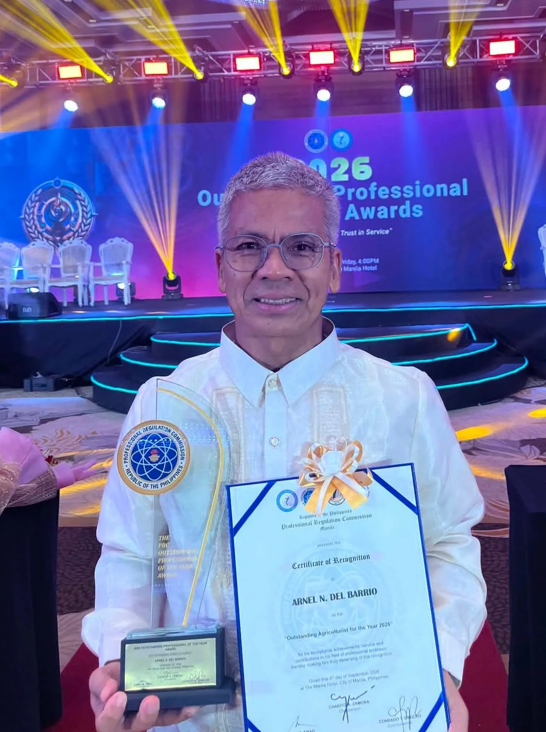 Dr. Arnel Del Barrio Receives PRC’s Outstanding Agriculturist Award for 2026