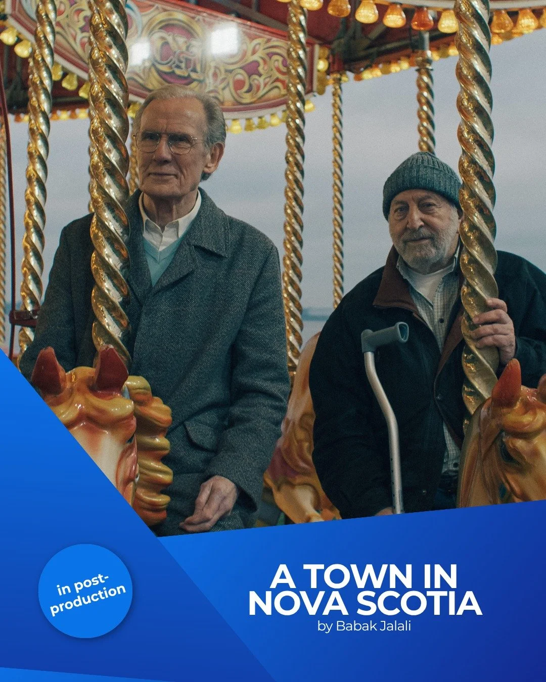 Babak Jalali's A TOWN IN NOVA SCOTIA starring British national treasure and Academy Award&reg; nominee Bill Nighy and Middle Eastern acting legend Makram Khoury joins our Cannes slate! ❤️

Following a plea from his daughter to join her in Nova Scotia