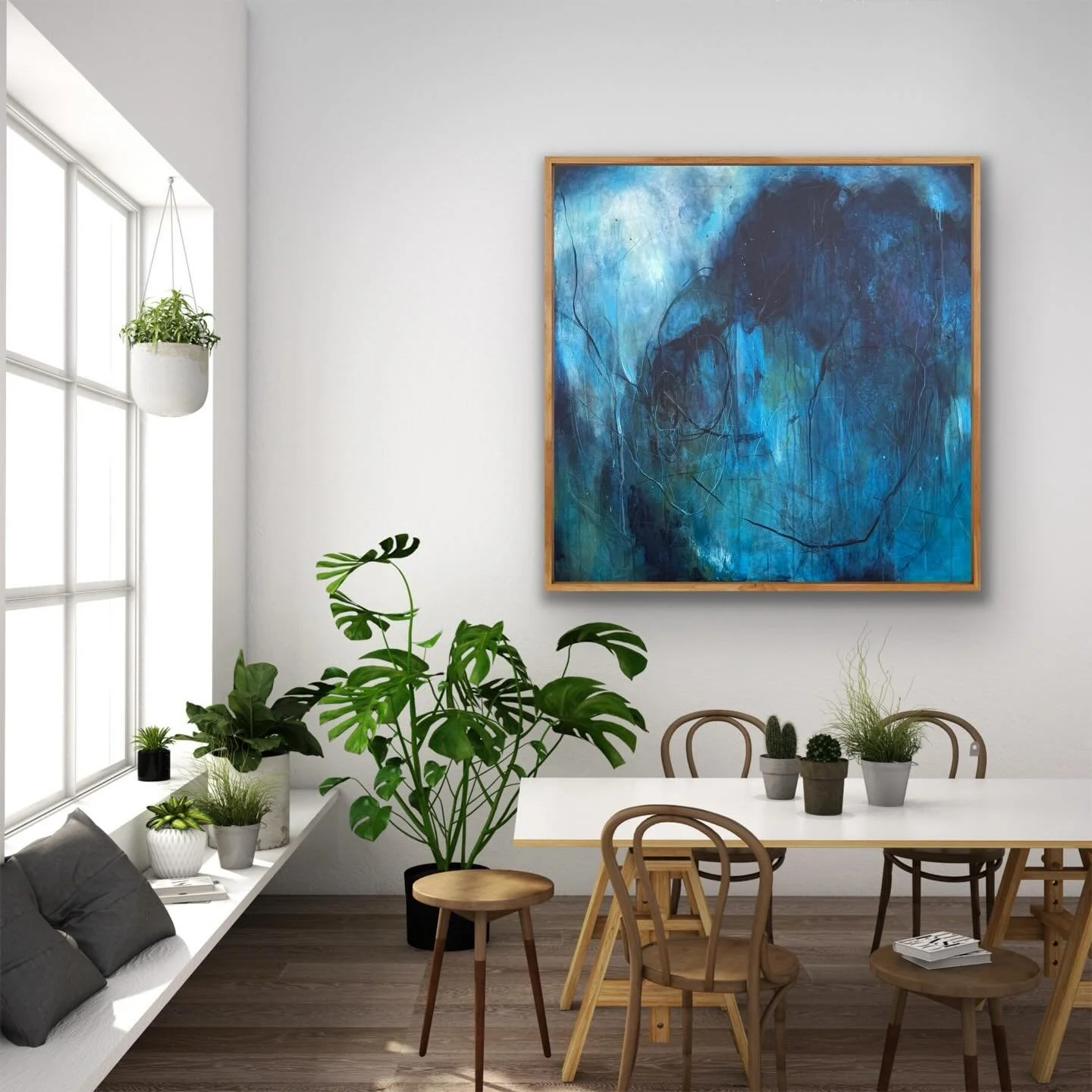 NEW WORK - &ldquo;Deep Blue&rdquo;, Mixed Media Acrylic on Stretched Canvas, 36&rdquo;x36&rdquo;, 2026 #abstract #abstractartwork #mixedmediaartist