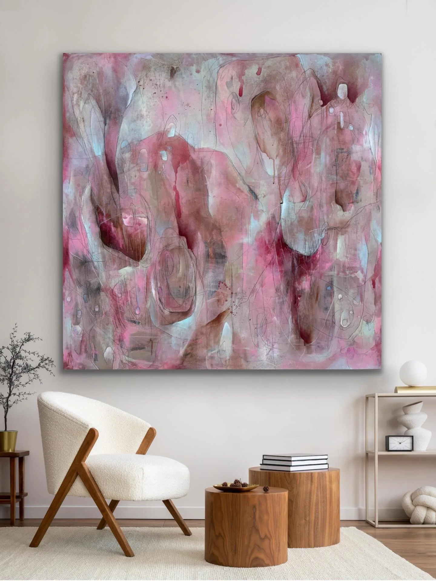 NEW WORK&hellip;&rdquo;Blush With A Bite&rdquo;, Abstract Mixed Media Painting, 36&rdquo;x36&rdquo;x2&rdquo;, 2026 #abstract #abstractartwork #mixedmedia