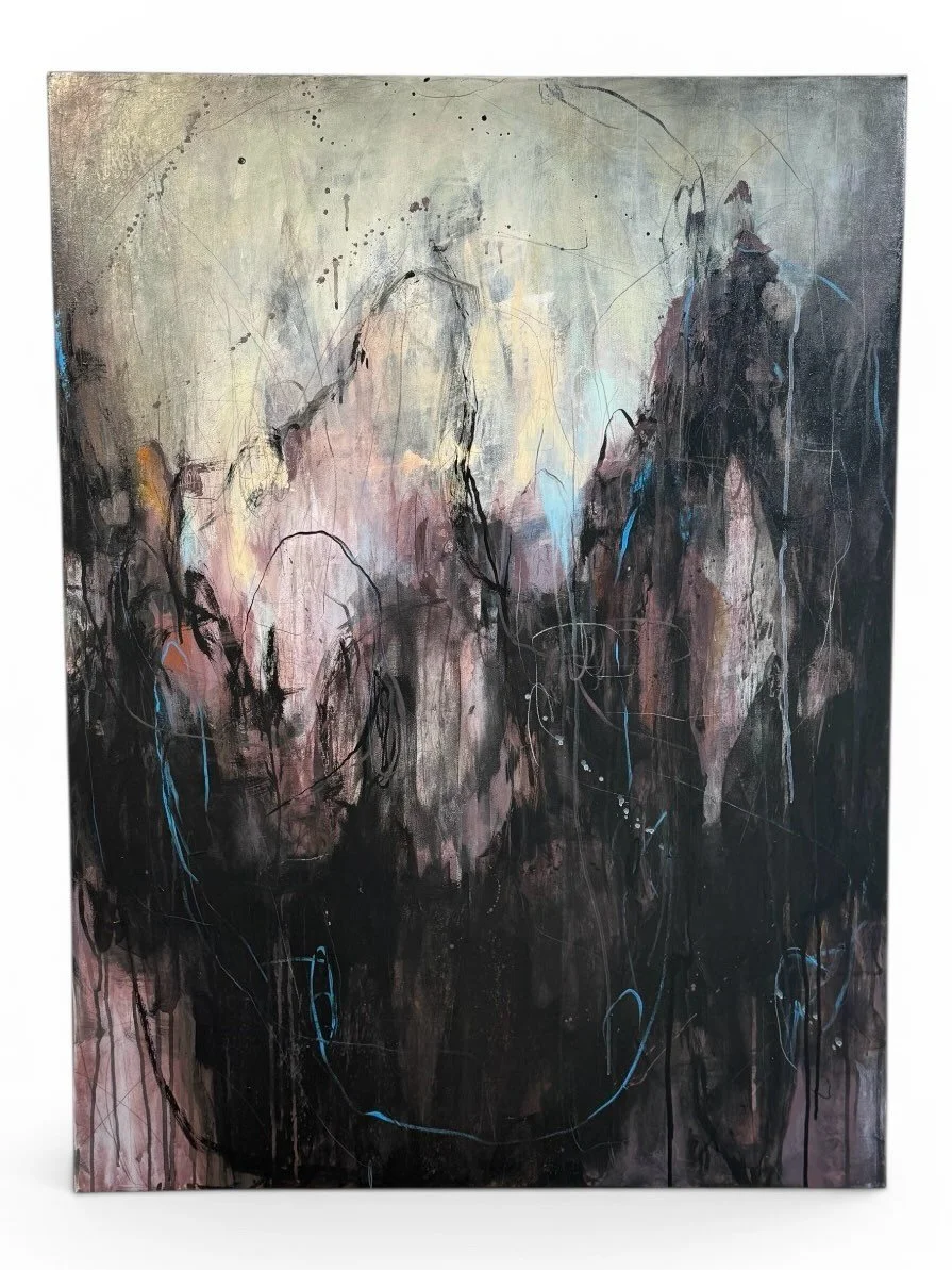 &ldquo;QUIET RECKONING&rdquo;, Acrylic Mixed Media, 36&rdquo;x48&rdquo;x2&rdquo;, is a moody, atmospheric painting thats surface pulls like something is emerging and dissolving at the same time. #abstractartwork #mixedmedia #abstractpainting