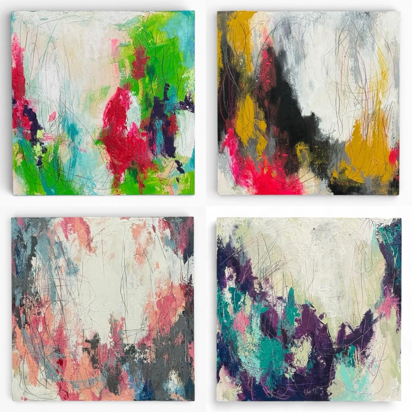Mini Abstracts&hellip;Acrylic Paint on Birch Board, 8&rdquo;x8&rdquo;, 2026