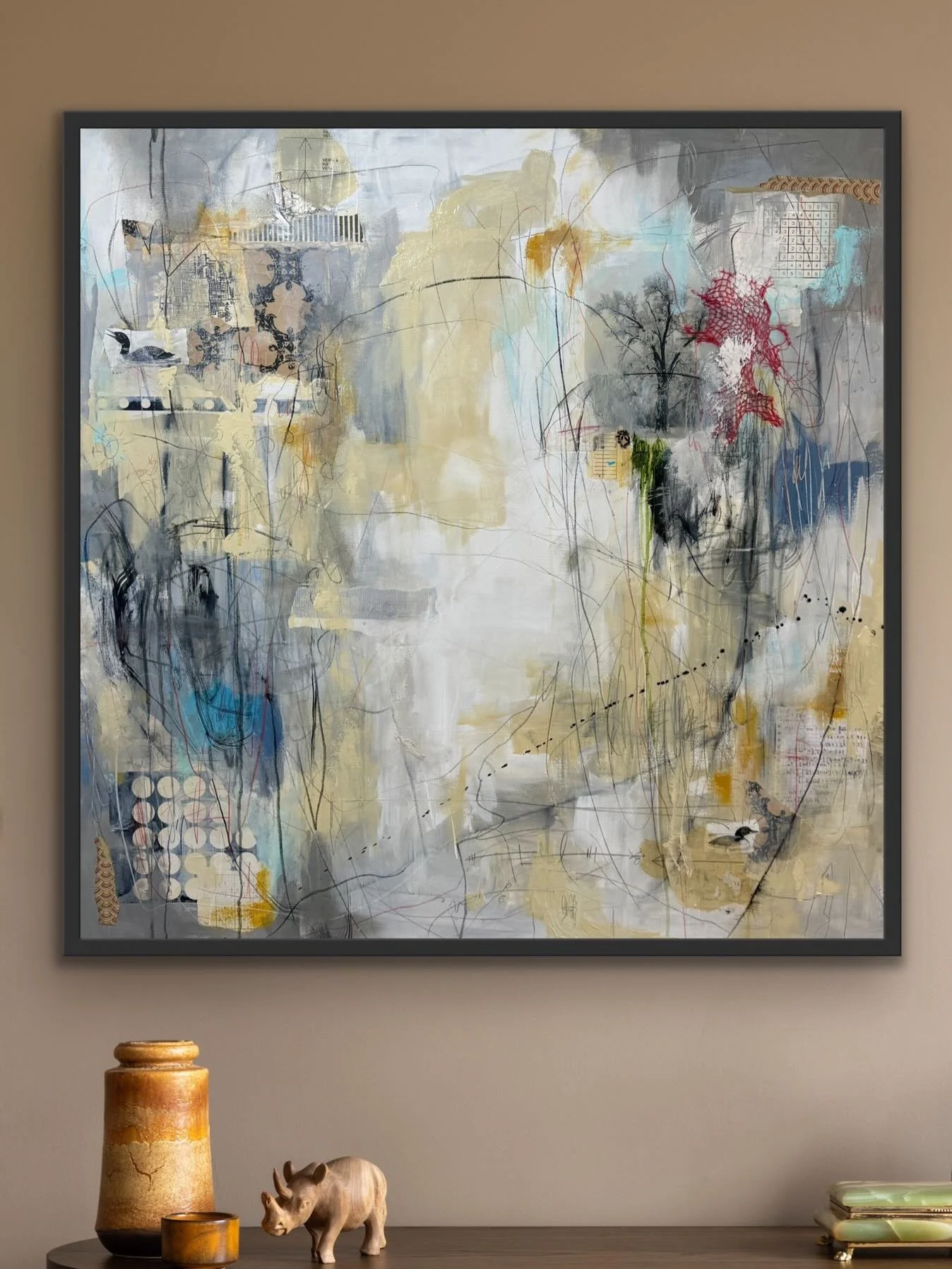 &ldquo;Beneath The Surface&rdquo;, 36&rdquo;x36&rdquo; is the first painting from my new series of works called &ldquo;Trace Elements&rdquo;. It began without a destination in mind. Evolving more through layers of gestural marks, texture, and unexpec
