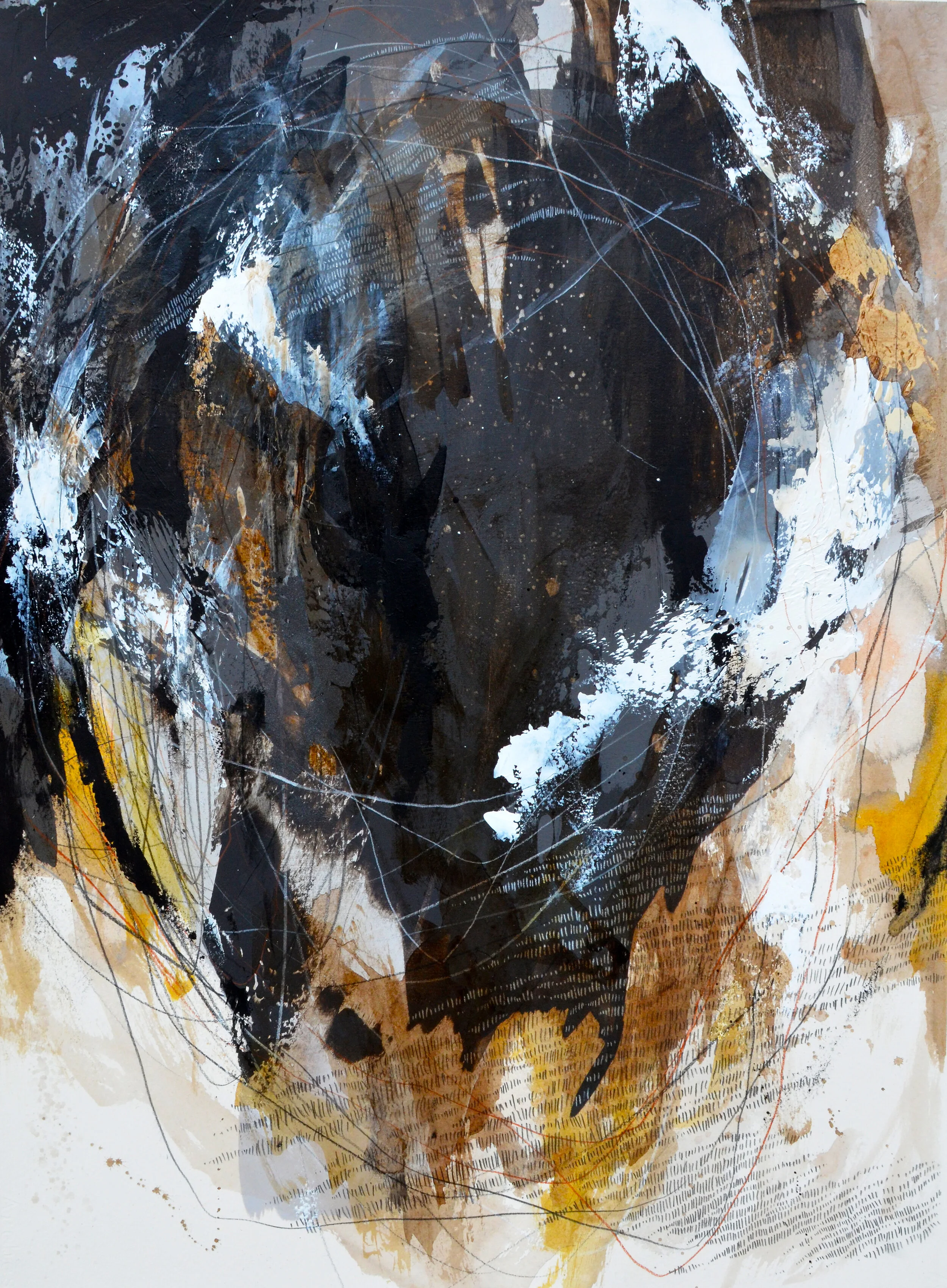 22" x 30" Abstract Mixed Media on Paper 