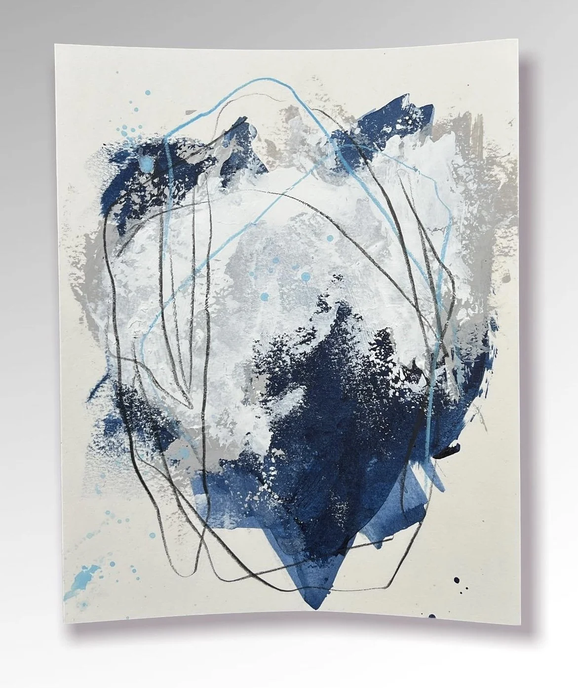 11"x14", Abstract Mixed Media Painting on 140lbs Hot Press Watercolor Paper