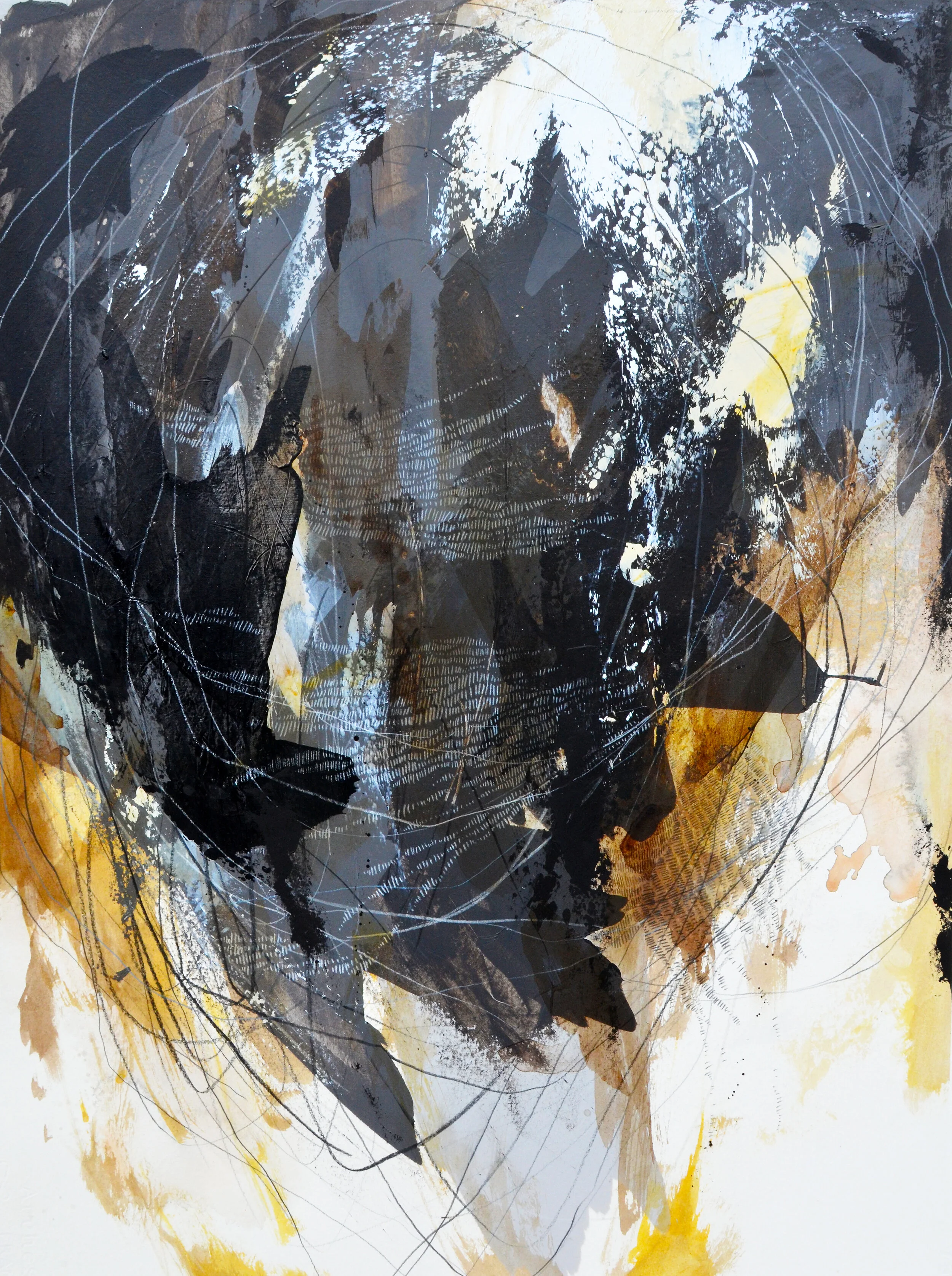 22" x 30" Abstract Mixed Media on Paper 