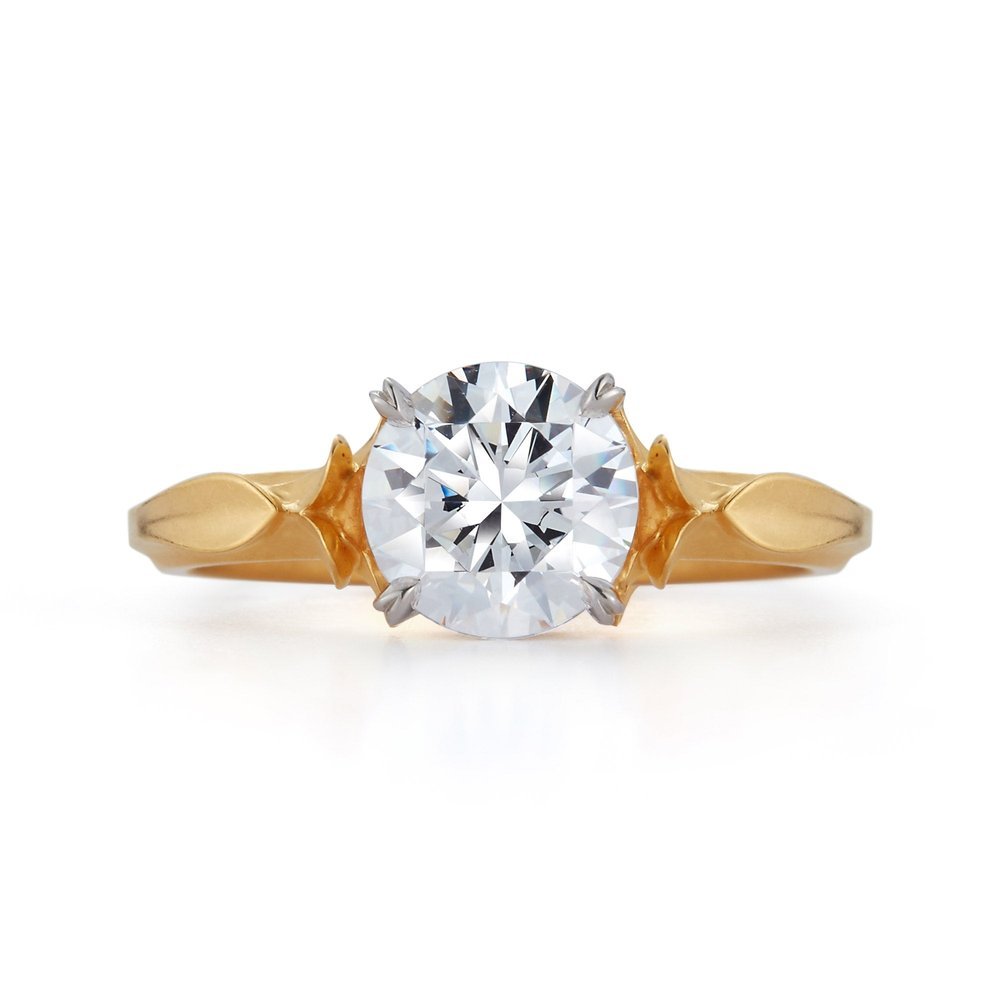 Wildflower collection. Delicate, elegant, artistic, original, beautiful, balanced, handcrafted, unique, diamond engagement rings from master fine jeweler Tim of TW McClelland TWM. Gold and platinum.