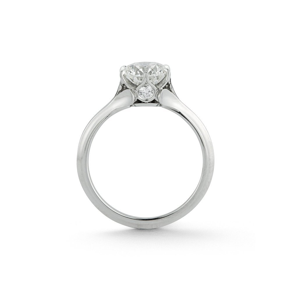 Wildflower collection. Delicate, elegant, artistic, original, beautiful, balanced, handcrafted, unique, diamond engagement rings from master fine jeweler Tim of TW McClelland TWM. Gold and platinum.