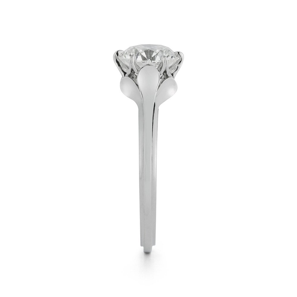 Wildflower collection. Delicate, elegant, artistic, original, beautiful, balanced, handcrafted, unique, diamond engagement rings from master fine jeweler Tim of TW McClelland TWM. Gold and platinum.