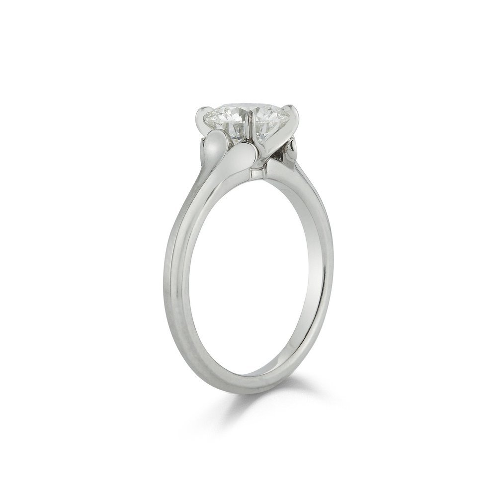 Wildflower collection. Delicate, elegant, artistic, original, beautiful, balanced, handcrafted, unique, diamond engagement rings from master fine jeweler Tim of TW McClelland TWM. Gold and platinum.