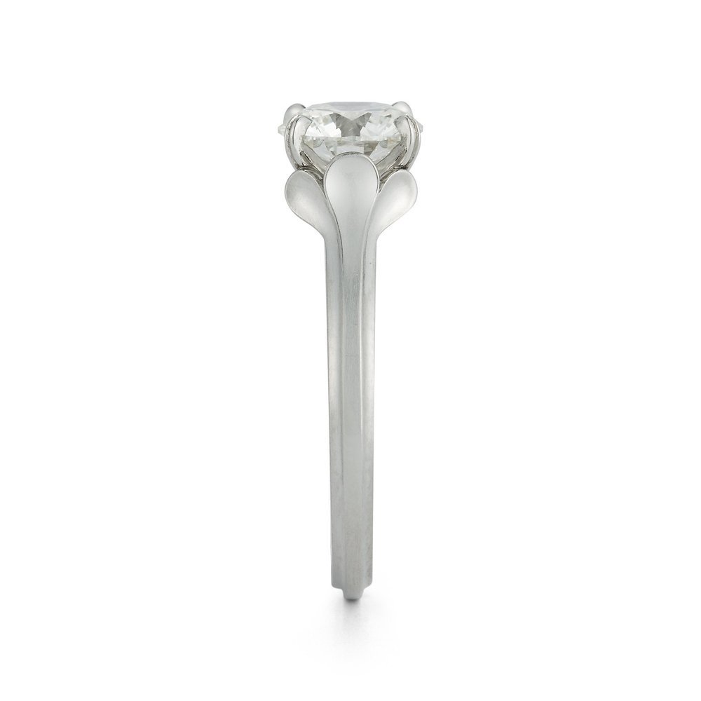 Wildflower collection. Delicate, elegant, artistic, original, beautiful, balanced, handcrafted, unique, diamond engagement rings from master fine jeweler Tim of TW McClelland TWM. Gold and platinum.