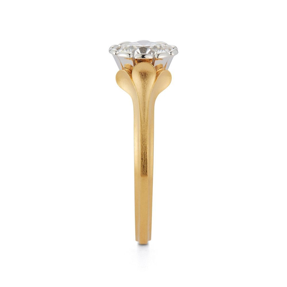 Wildflower collection. Delicate, elegant, artistic, original, beautiful, balanced, handcrafted, unique, diamond engagement rings from master fine jeweler Tim of TW McClelland TWM. Gold and platinum.