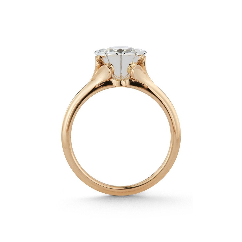 Wildflower collection. Delicate, elegant, artistic, original, beautiful, balanced, handcrafted, unique, diamond engagement rings from master fine jeweler Tim of TW McClelland TWM. Gold and platinum.
