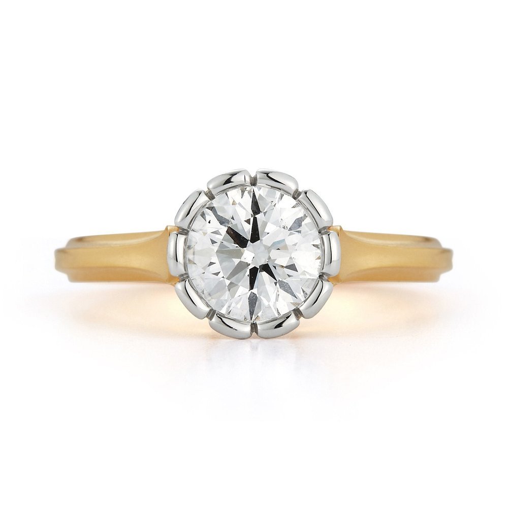 Wildflower collection. Delicate, elegant, artistic, original, beautiful, balanced, handcrafted, unique, diamond engagement rings from master fine jeweler Tim of TW McClelland TWM. Gold and platinum.