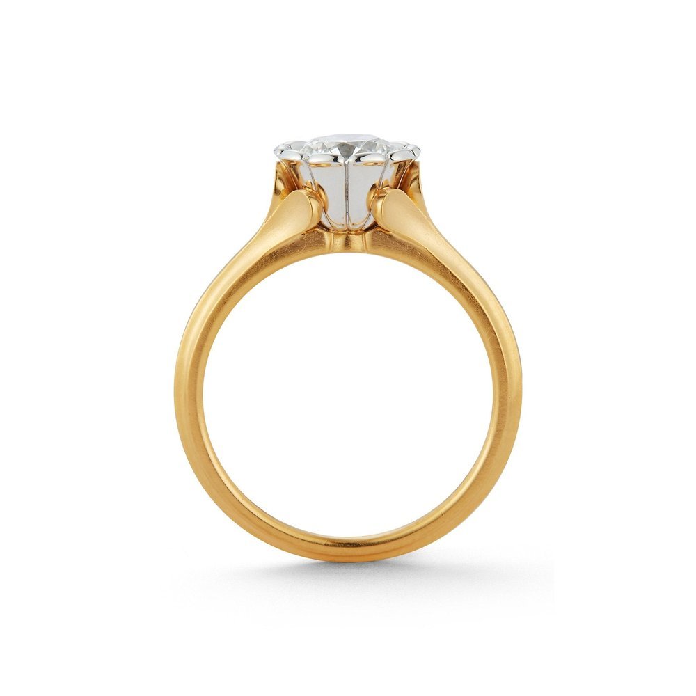 Wildflower collection. Delicate, elegant, artistic, original, beautiful, balanced, handcrafted, unique, diamond engagement rings from master fine jeweler Tim of TW McClelland TWM. Gold and platinum.