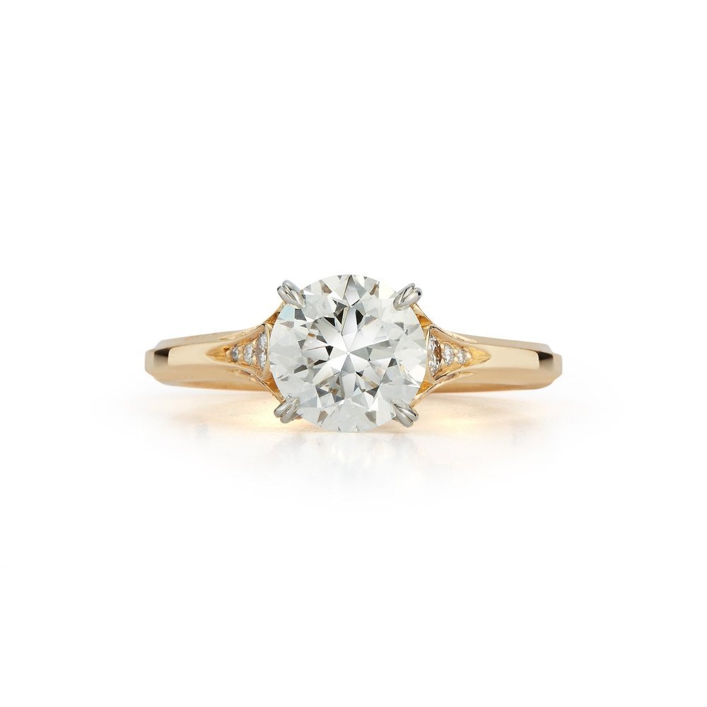 Wildflower collection. Delicate, elegant, artistic, original, beautiful, balanced, handcrafted, unique, diamond engagement rings from master fine jeweler Tim of TW McClelland TWM. Gold and platinum.