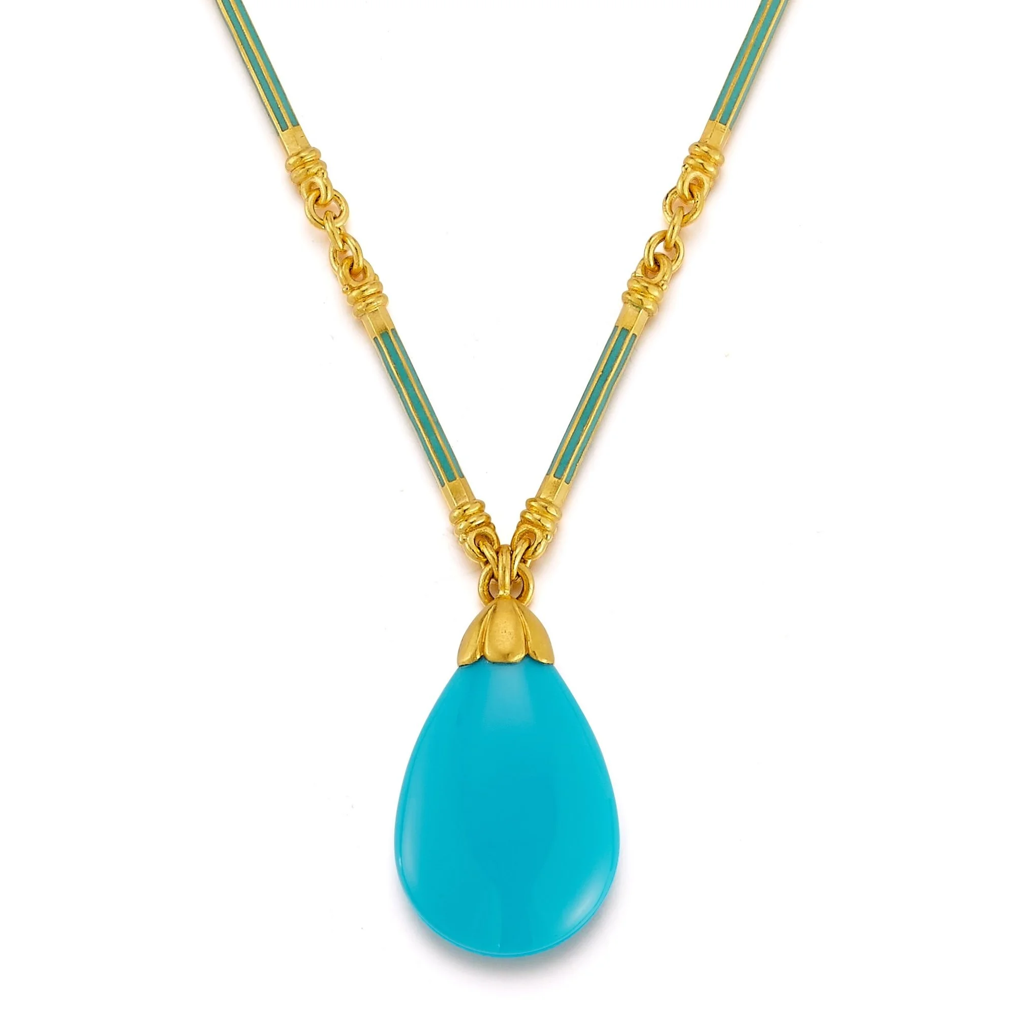 Turquoise Column Link Necklace