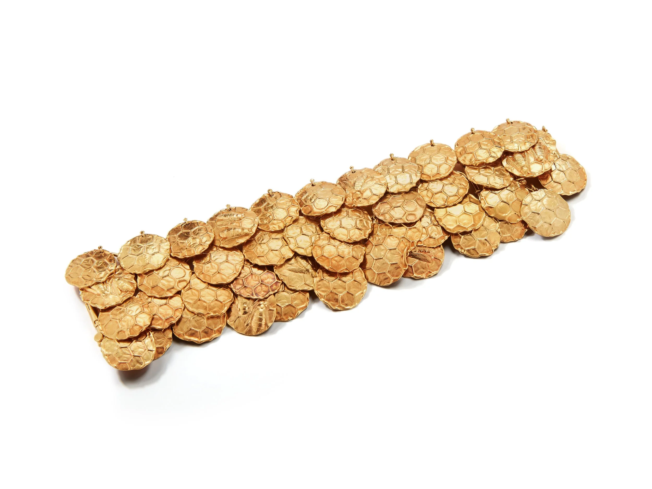 33427_a_18k bloomed coined honey bee swarm bracelet.JPG