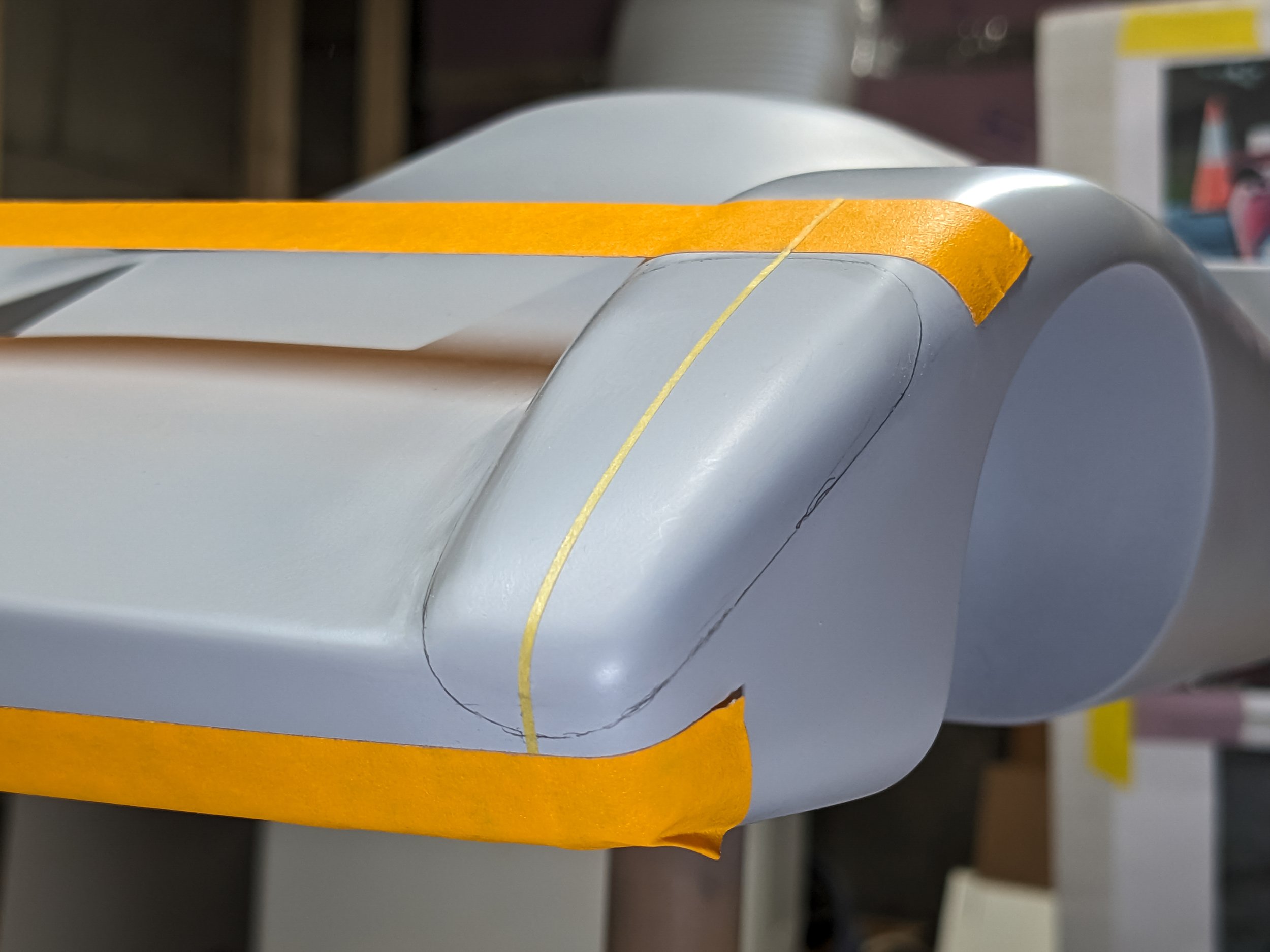 close up of headlight placement on Co-Hog Lola T70 restoration