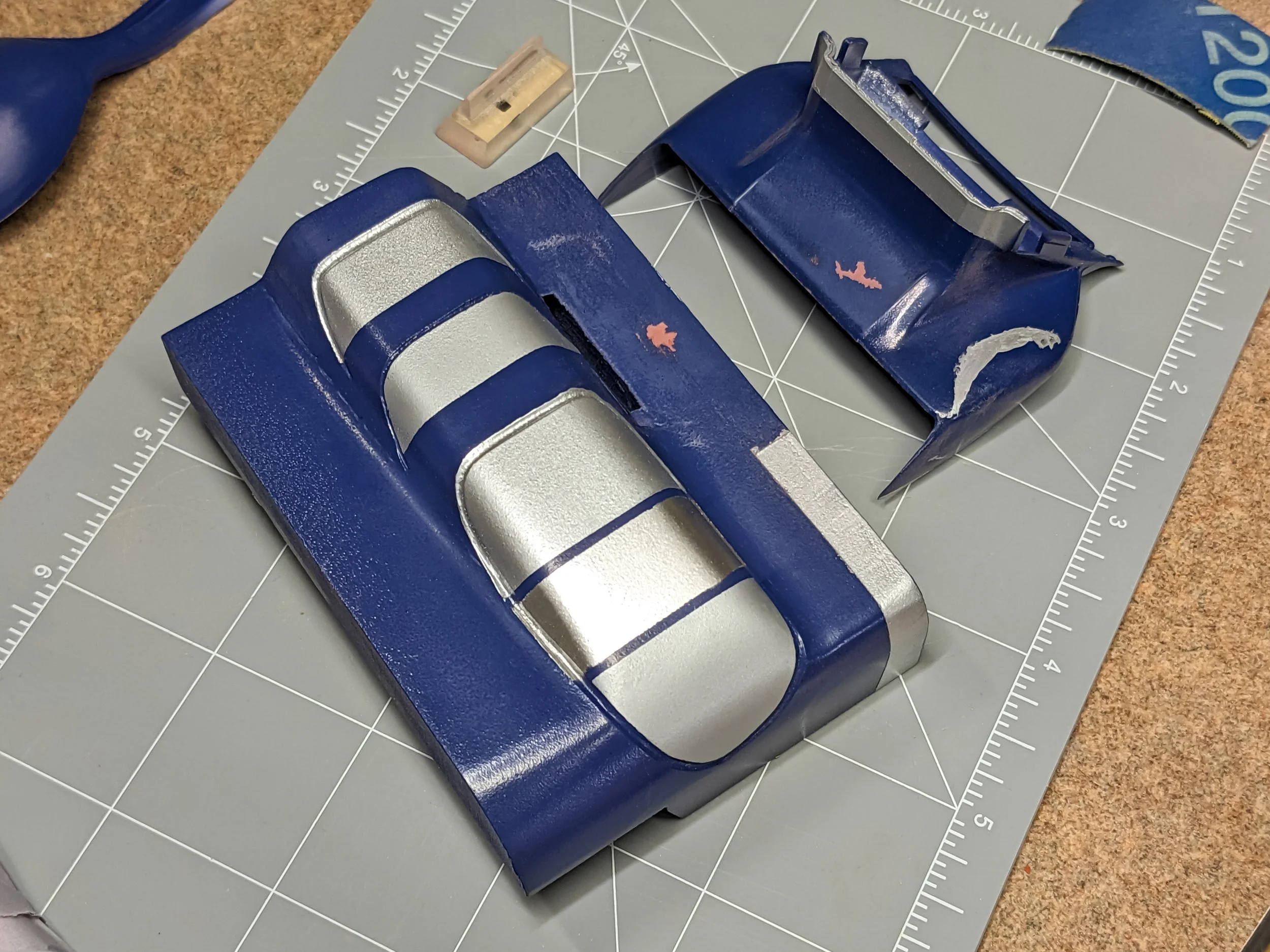 additional headlight masking and painting tests for Co-Hog Lola T70 restoration