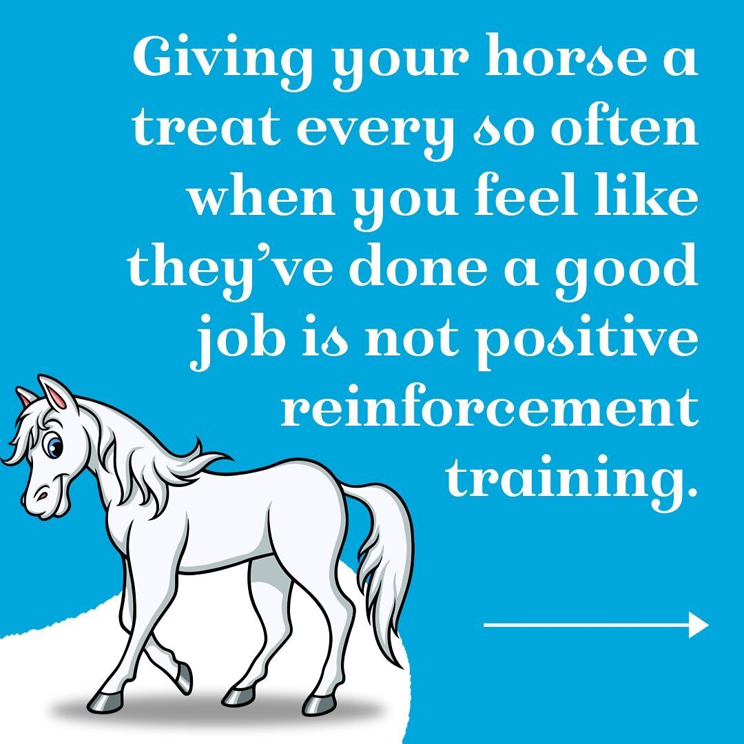 There is more to positive and negative reinforcement training, then just randomly giving your horse treats, or putting a little pressure on your horse to get them to move.

Positive reinforcement is the addition of an appetitive to strengthen a behav