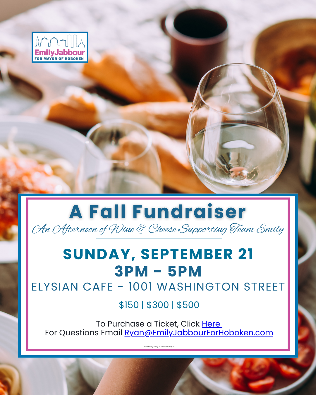 Join Team Emily for a Reception at Elysian Cafe