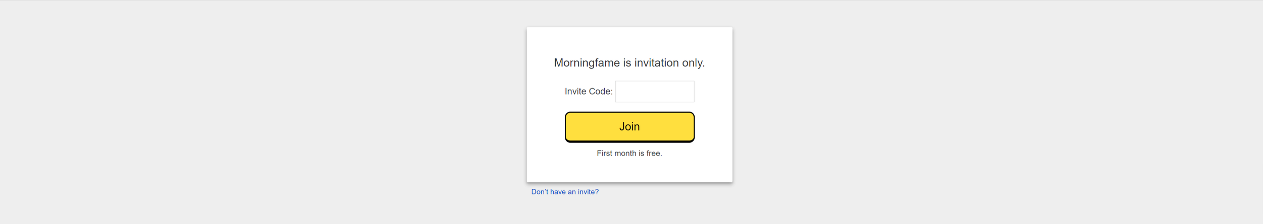 morningfame is invite only get invite code