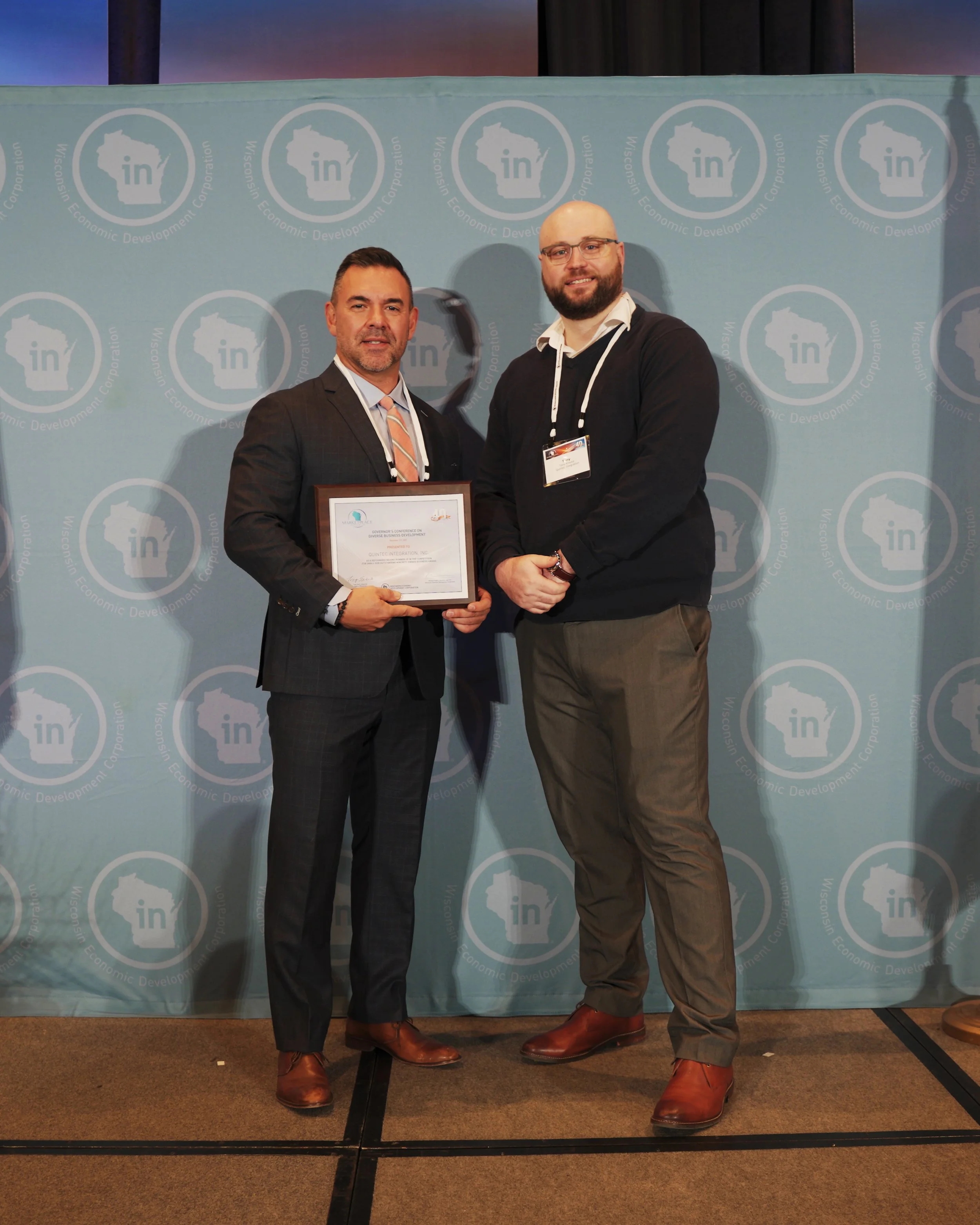 James Deppoleto and Tony Krocka posing with the award.