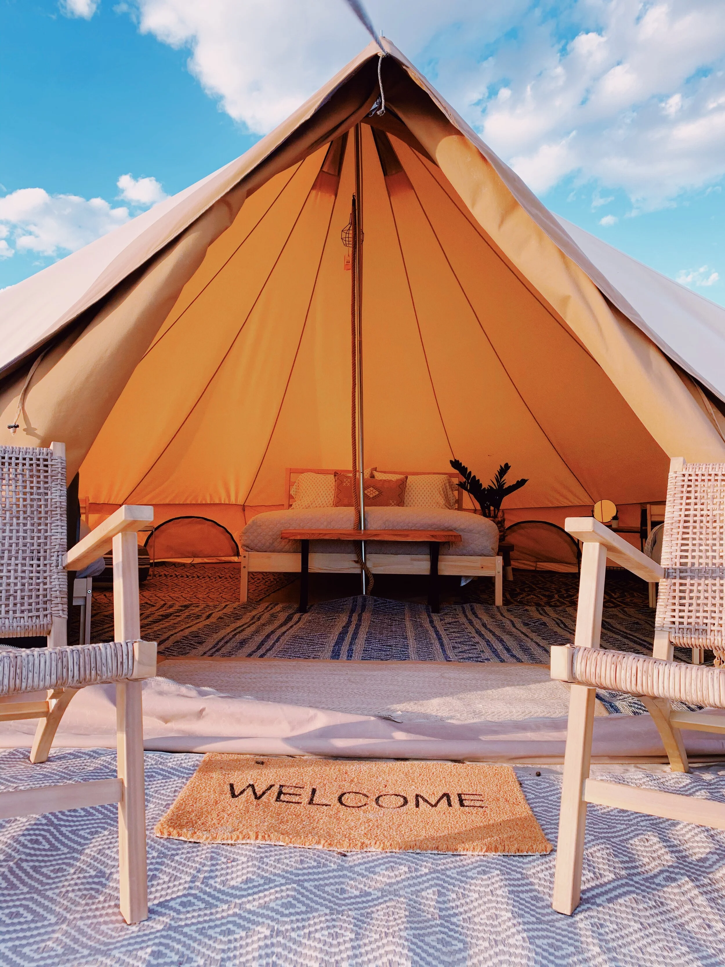 glamping tents — Sandy Beach at Yuba Lake